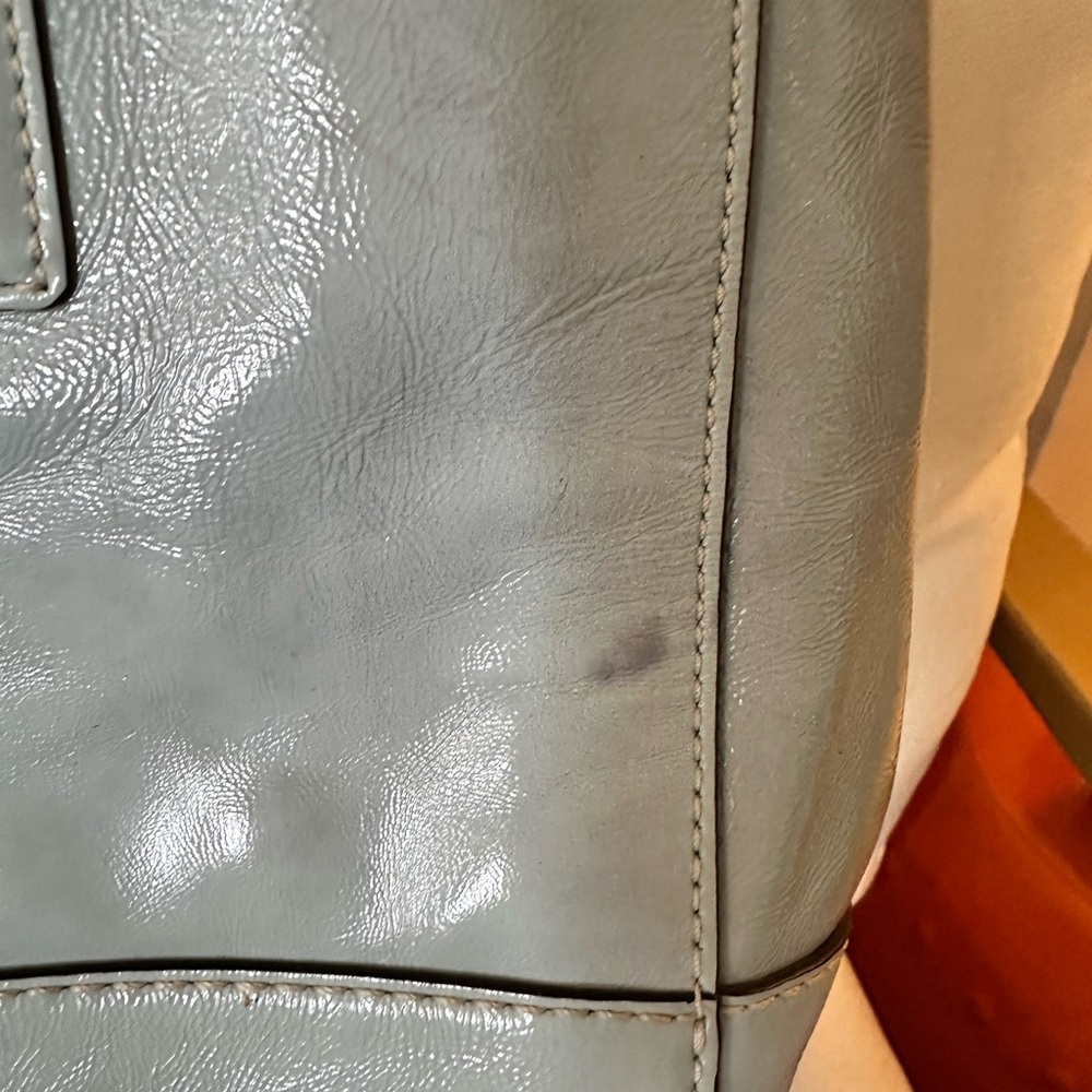 Coach Sky Blue Patent Leather Front Pocket Tote - Picture 11 of 14